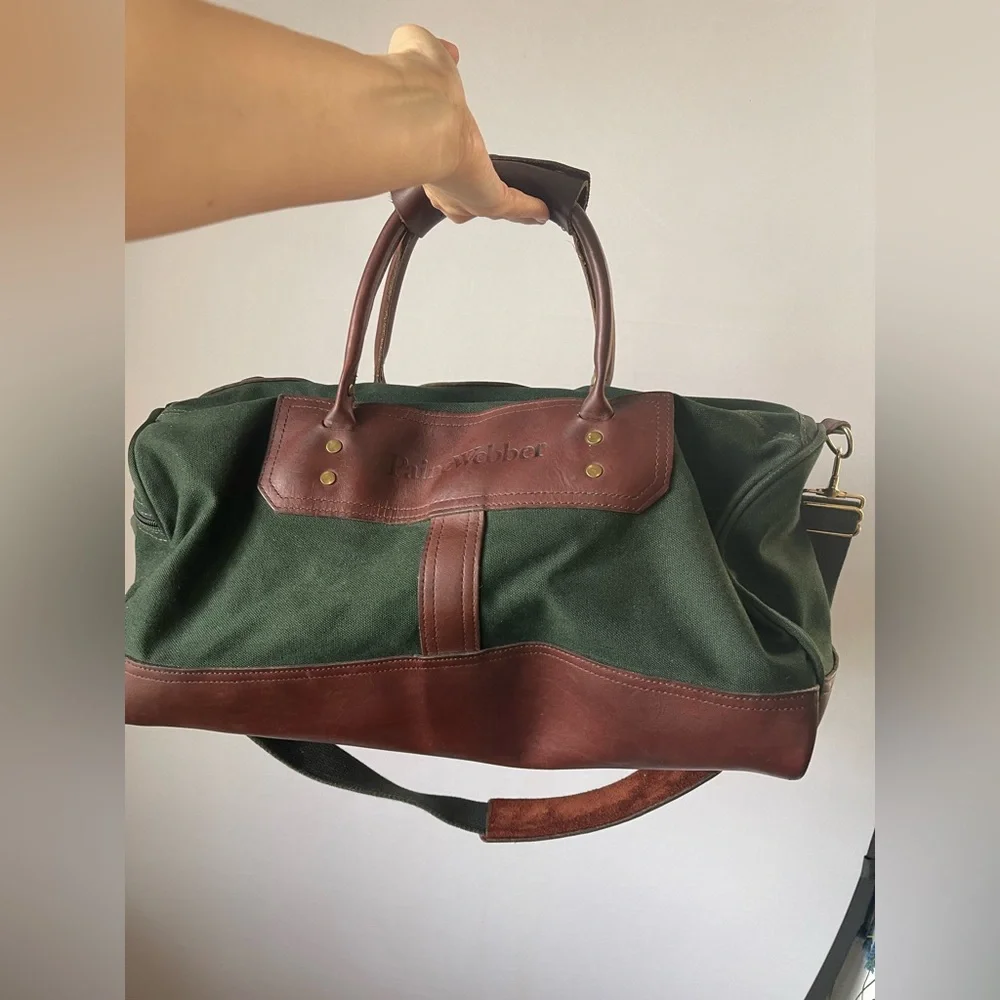 Orvis Battenkill Duffel Bag Forest Green Canvas Leather USA